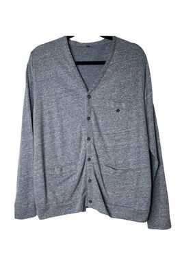 Goodale Textured Button Up Cardigan Sweater Jacket Slate Gray Medium Cozy Comfy